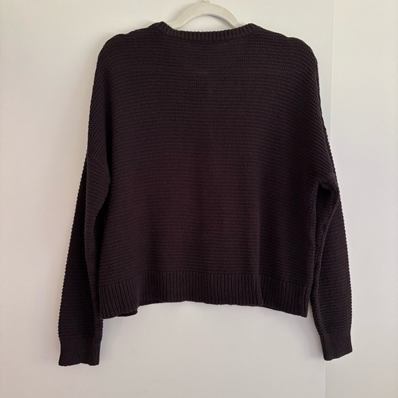 Madewell Cardigan Sweater Cotton Blend Crop Buttoned Dark Gray Size M - Picture 6 of 7